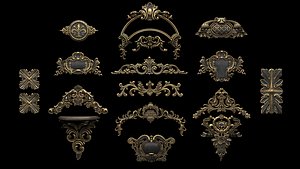 Collection of classical  ornaments 3D model