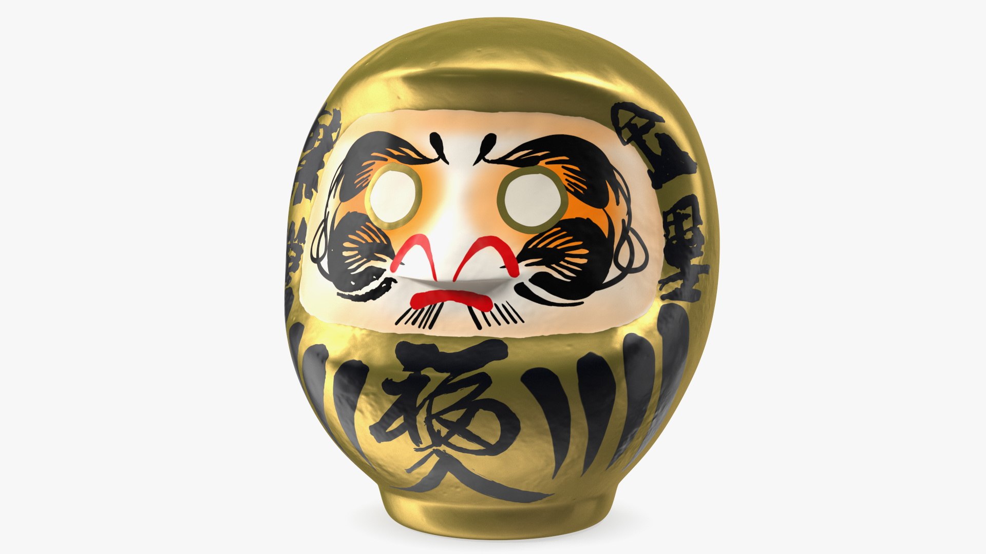 Japanese Daruma Doll Gold 3D model preview