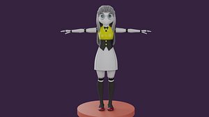Sci fi Robot Girl - READY TO RIG Low-poly 3D model 3D model