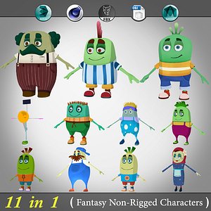 11 in 1 ( Non-Rigged cartoon character )