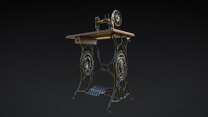 3D old sewing machine vintage