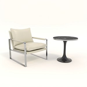 3D model Relaxing Chair and Coffee Table 6