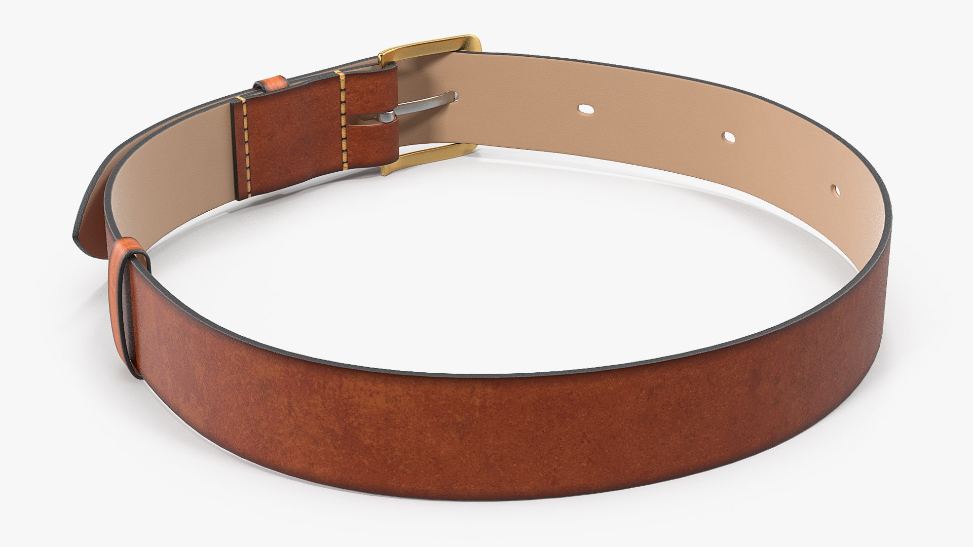 Men Belt For Jeans Grain Cow Leather 3D model preview