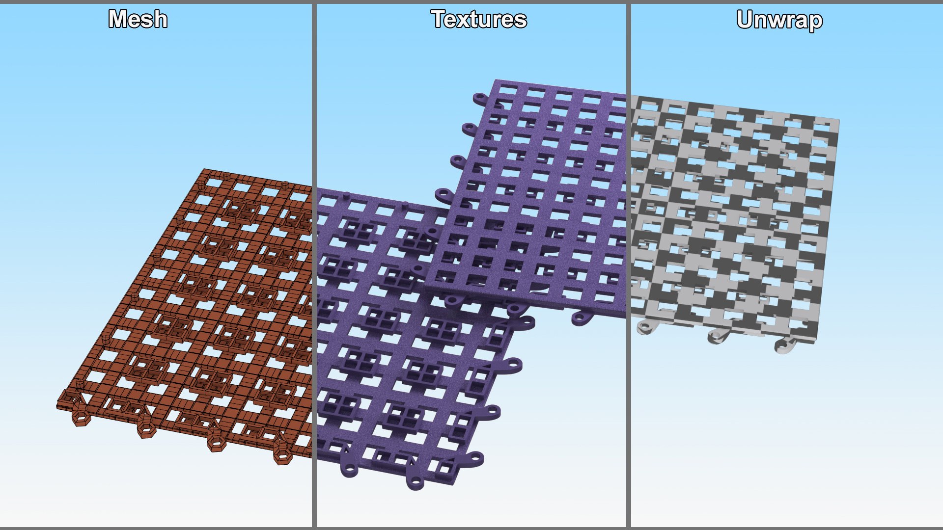 Plastic Floor Mat Tile Blue 3D https://p.turbosquid.com/ts-thumb/xh/8F5yAe/VS/plasticfloormattileblue3dsmodel017/jpg/1716753613/1920x1080/fit_q87/1f511a0fc5b8ced97c220ba6445e495d05773ecc/plasticfloormattileblue3dsmodel017.jpg