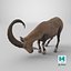 Alpine Ibex with Large Horns 3D