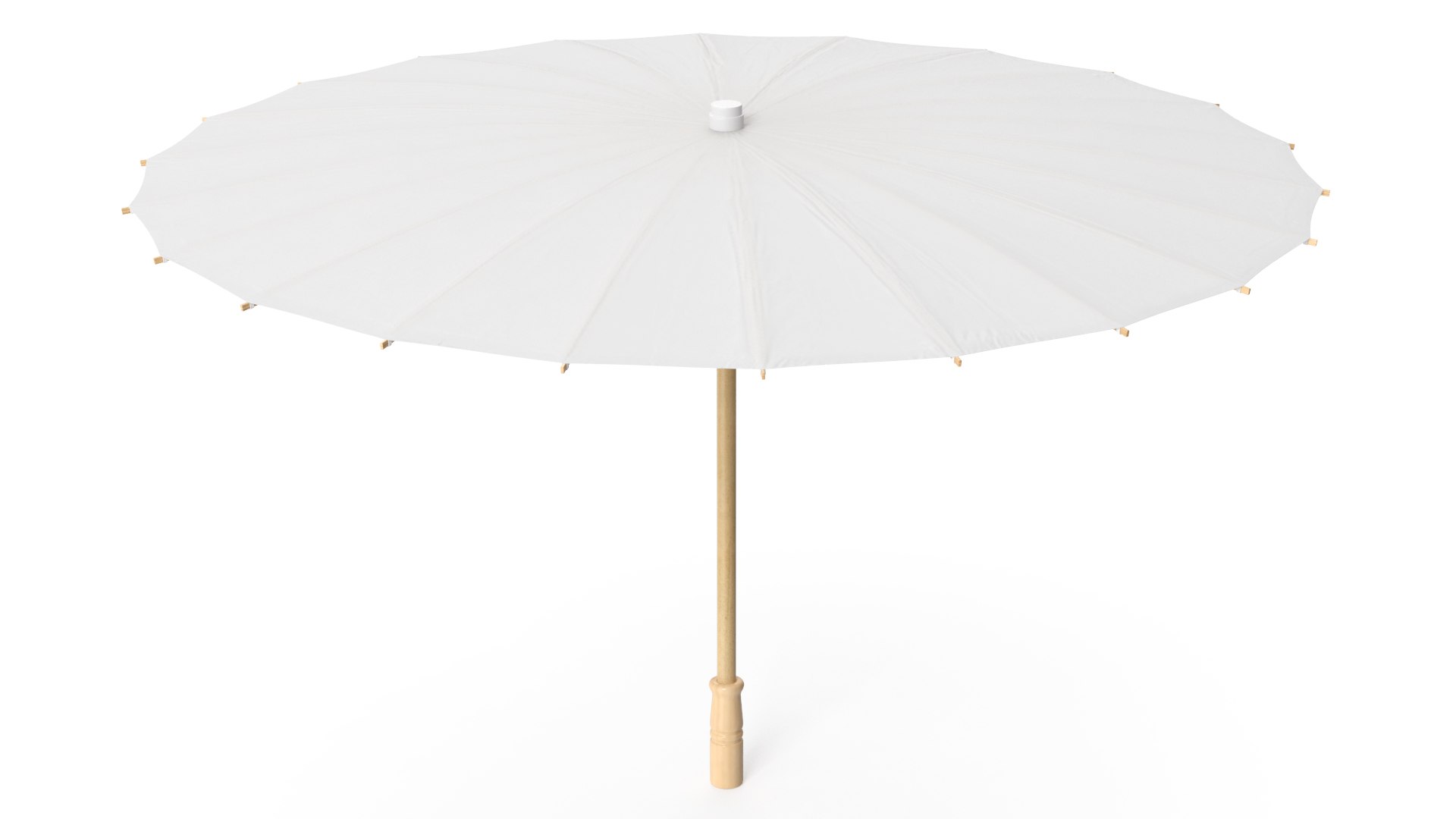 Chinese Parasol Open White 3D model preview
