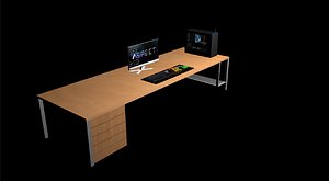 Low Poly Gaming PC Setup