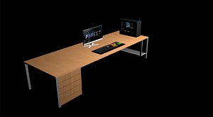 Low Poly Gaming PC Setup