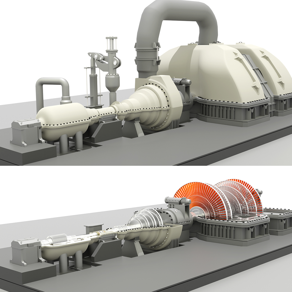 modelo 3d Generador de turbina de vapor completamente detallado ...
