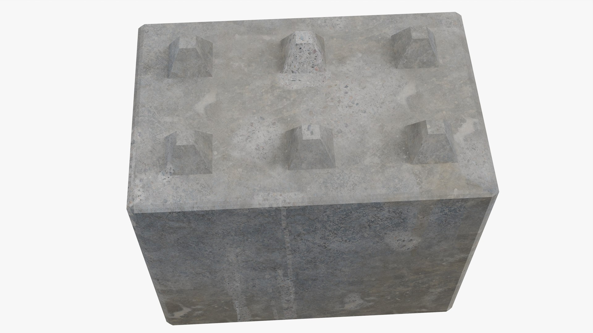 3D Modular Concrete Barrier Block 3x2 Model - TurboSquid 2265680
