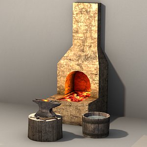 3d blacksmith prop set model