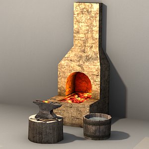 Blacksmith Prop Set, Low poly