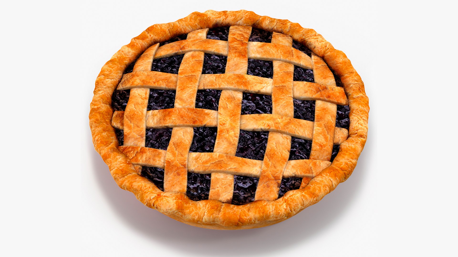 Blueberry Lattice Pie 3D model preview