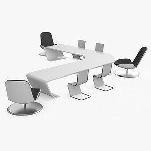 Futuristic Table with Chairs