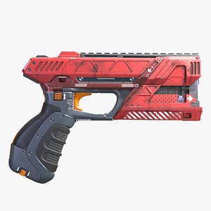 3D Sci-Fi Laser Pistol - Cyberpunk Style model