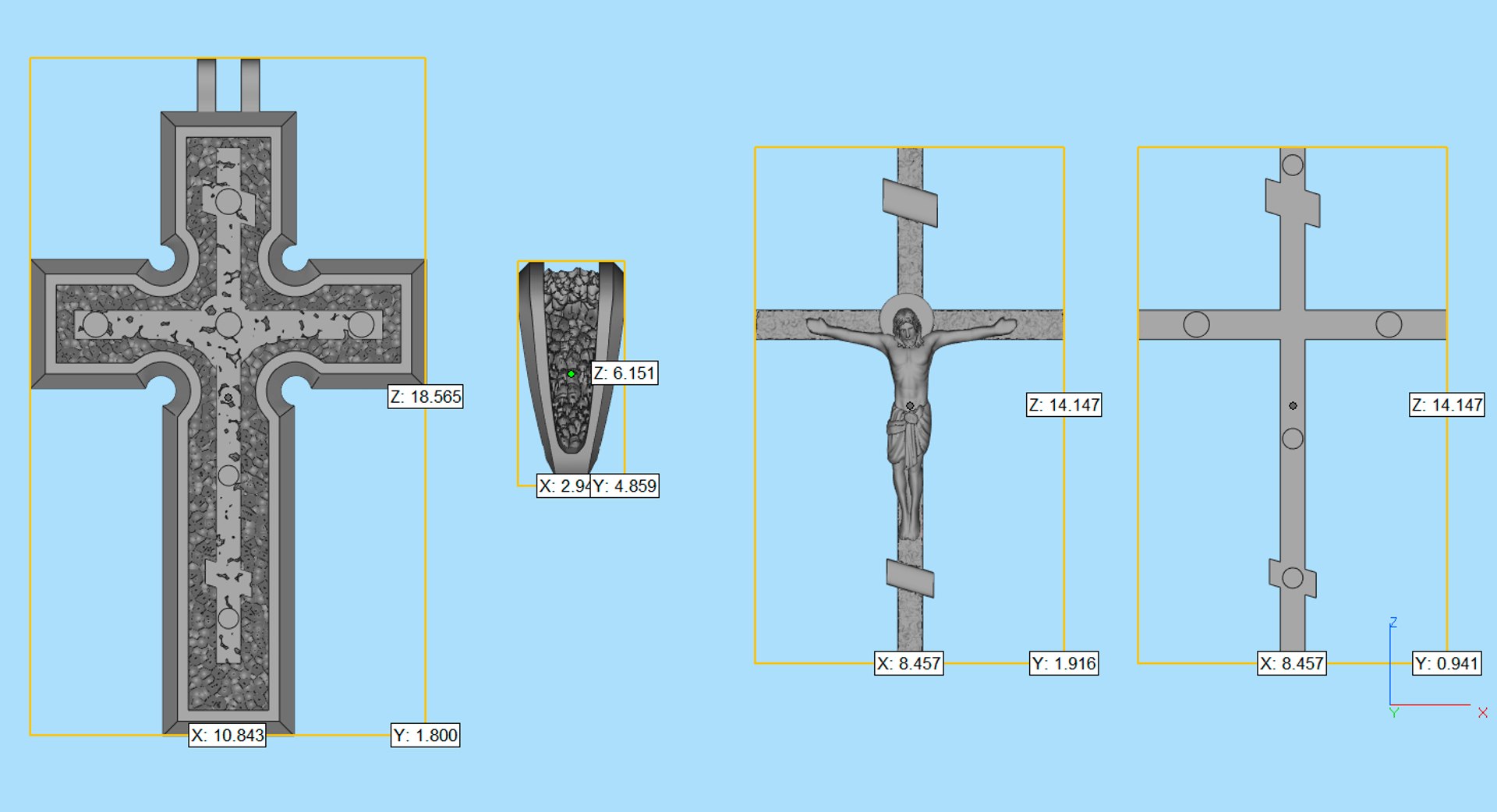 3D Men Holy Cross pendant P5 3D print model - TurboSquid 1851088