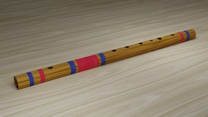 India Bamboo Flute 1 3D