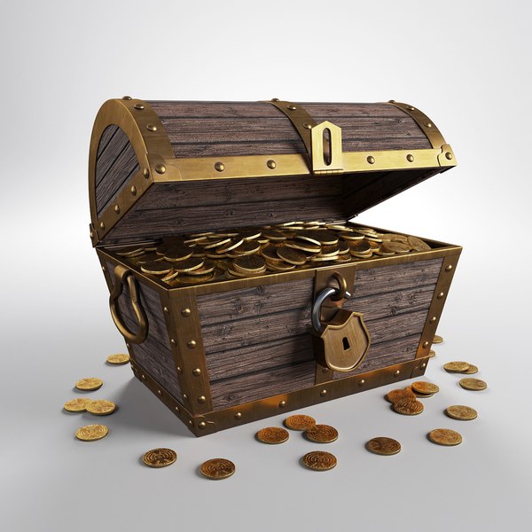 3d pirate chest gold