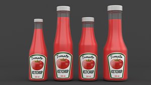 3D Ketchup Bottle Collection model