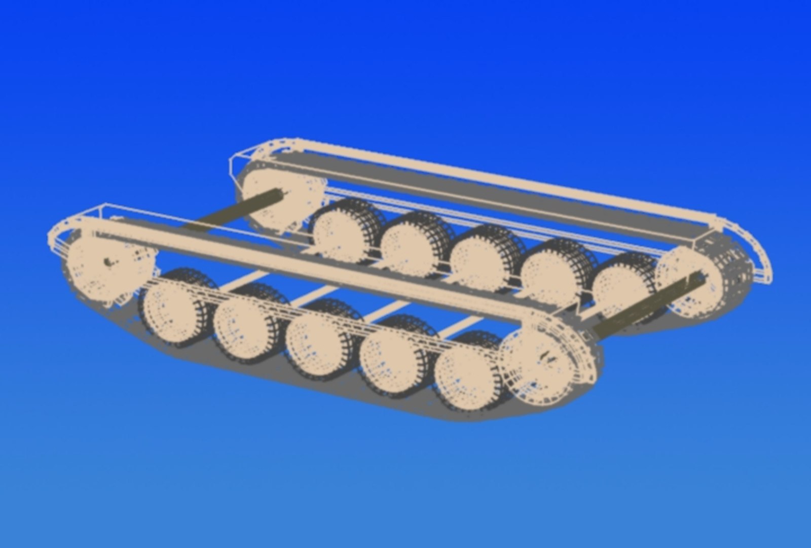 3d model of tank tracks