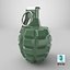 3D model Green Hand Grenade