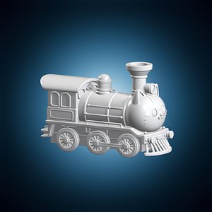 Kawaii Cat Locomotive 3D Print Model 3D model