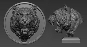 Tiger Head 3D Model $129 - .ztl .max .fbx .obj - Free3D