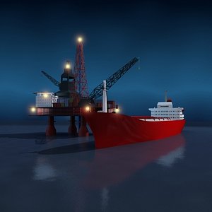 Oilrig and Oil Tanker