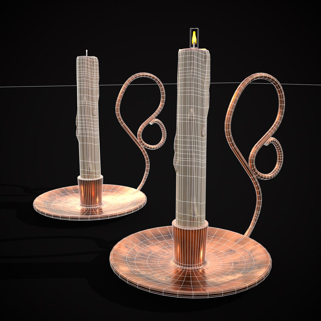 3D Medium Copper Chamberstick Model - TurboSquid 2095229