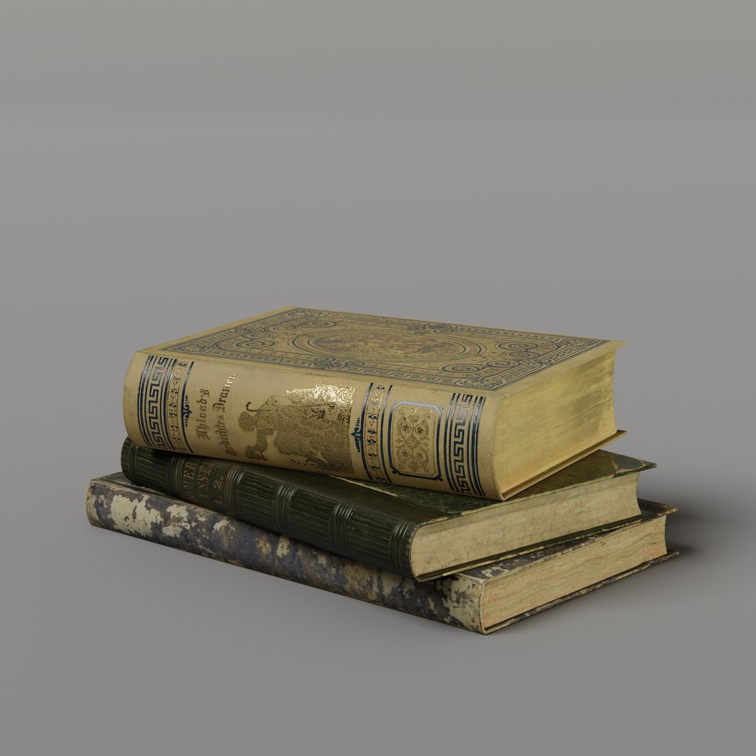 3D Model 3 Antique Books - TurboSquid 1986876
