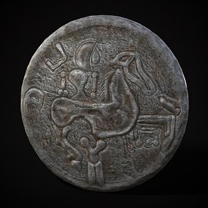 3D model Medieval Engraved Horse Coin