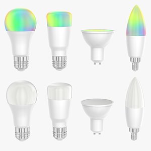 Smart LED Light Bulb Set 3D