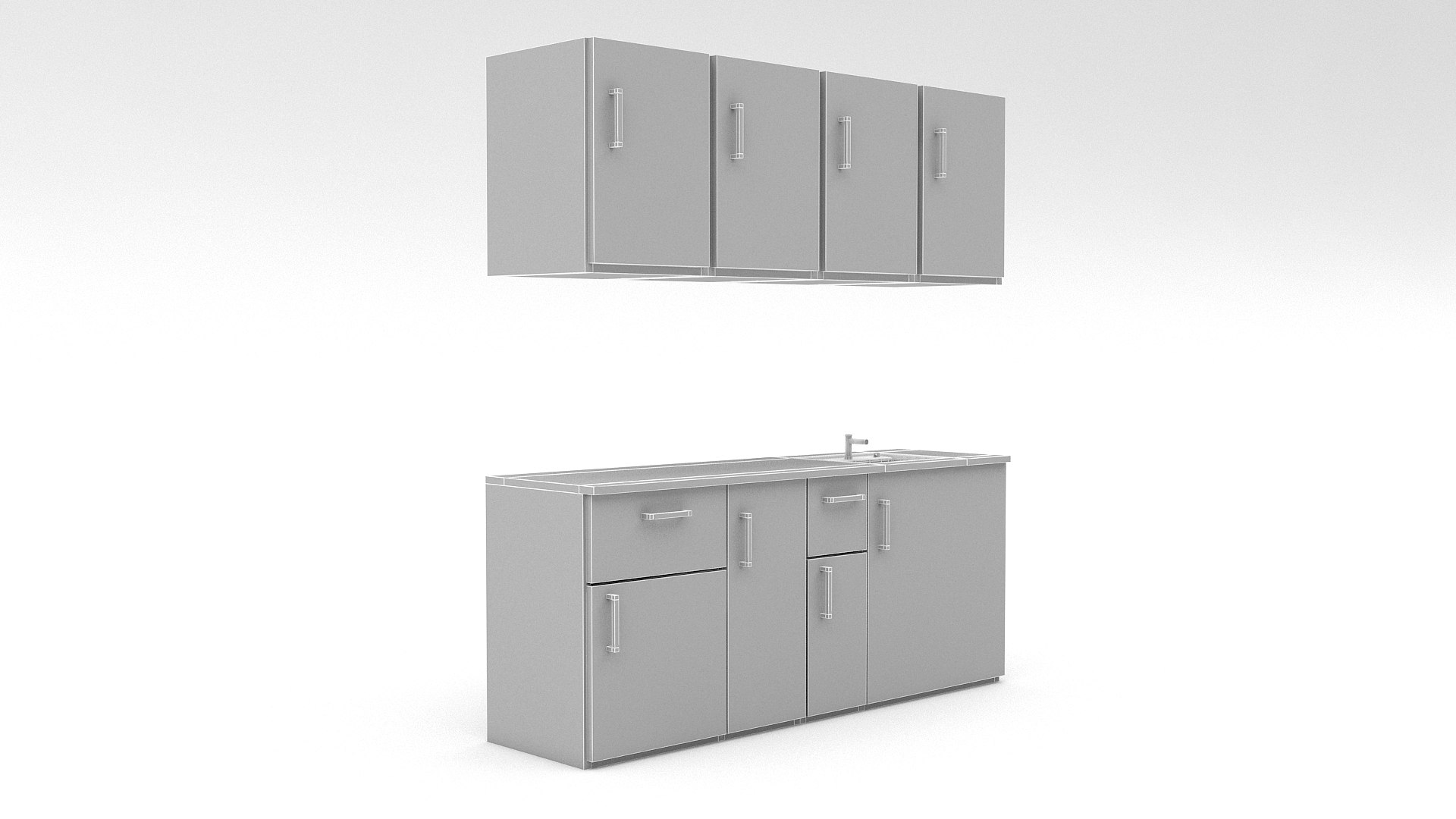 3D Simple Kitchen Model - TurboSquid 1721350