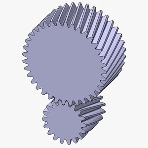 Helical and double helical gears set 3D model