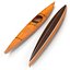 kayak 4 paddle modeled 3d model
