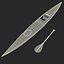 kayak 4 paddle modeled 3d model