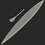 kayak 4 paddle modeled 3d model