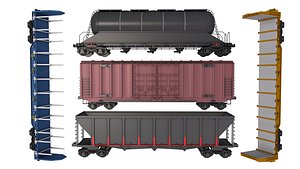 3D Railcars Collection