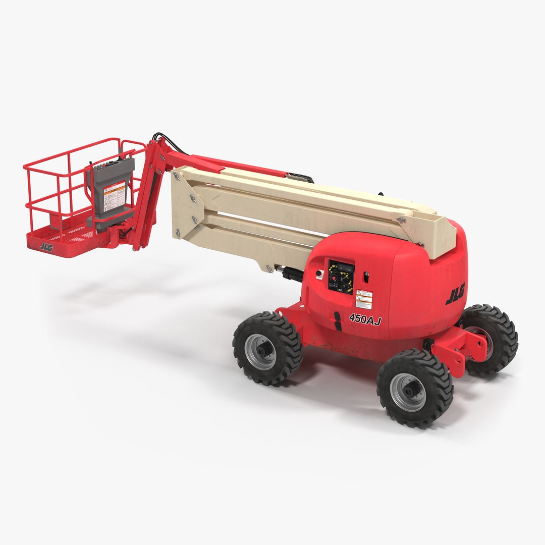 Telescopic Boom Lift JLG 450AJ Red 3D model preview