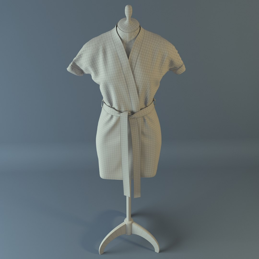 3d female satin robe
