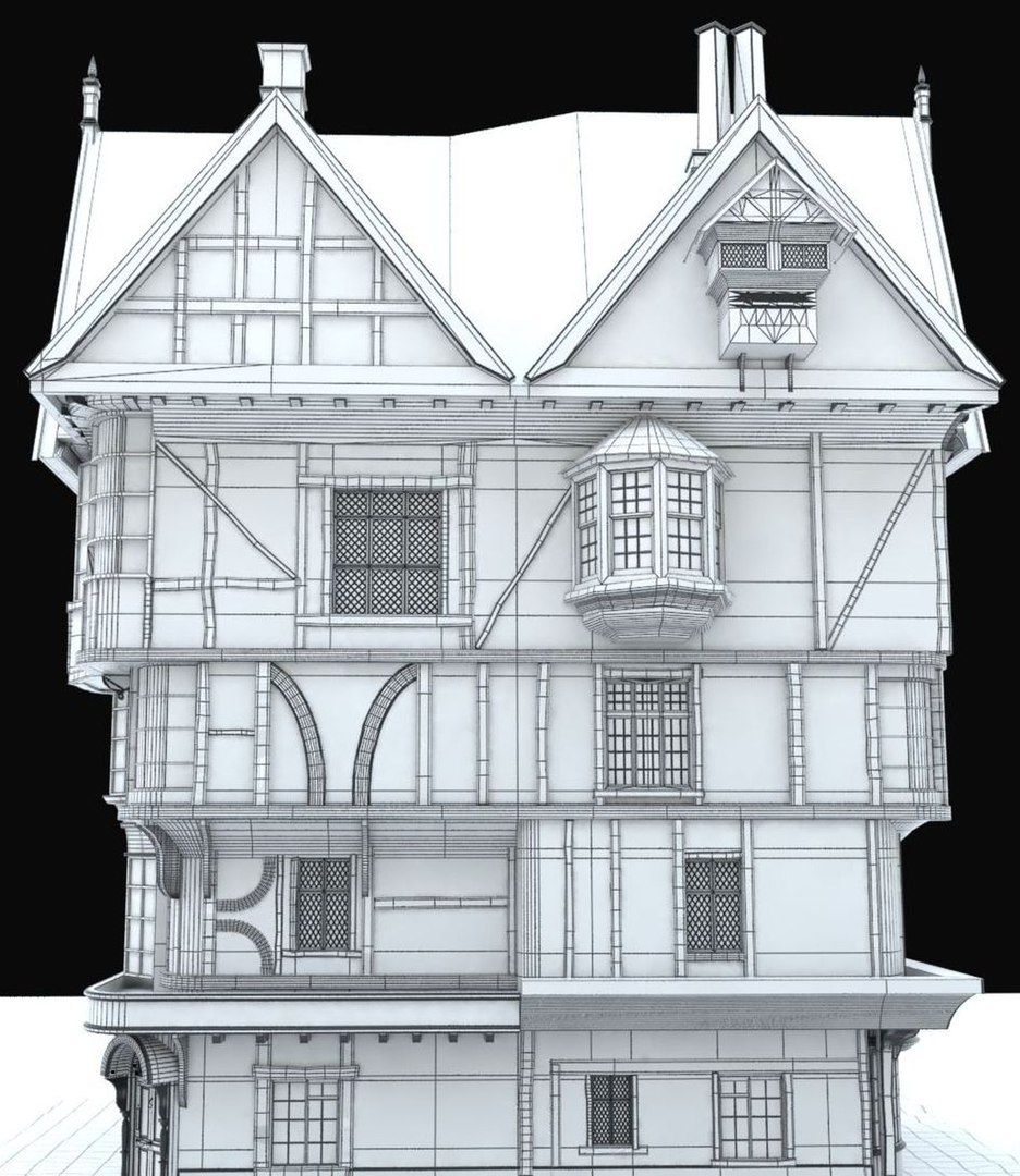 3D Tudor House Medium Model - TurboSquid 1916070