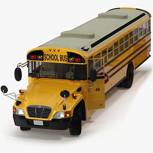 American School Bus Rigged for Maya model