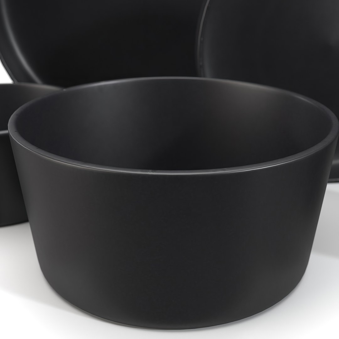 3D Elama Luxmatte Contemporary Dinnerware Set PBR TurboSquid 2213589