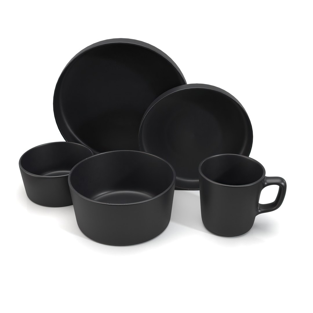 3D Elama Luxmatte Contemporary Dinnerware Set PBR TurboSquid 2213589