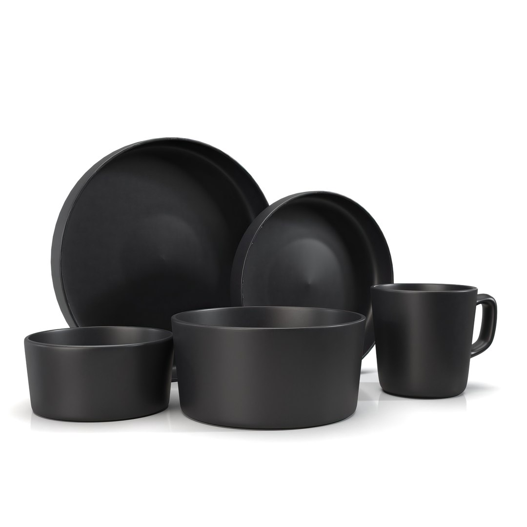 3D Elama Luxmatte Contemporary Dinnerware Set PBR TurboSquid 2213589