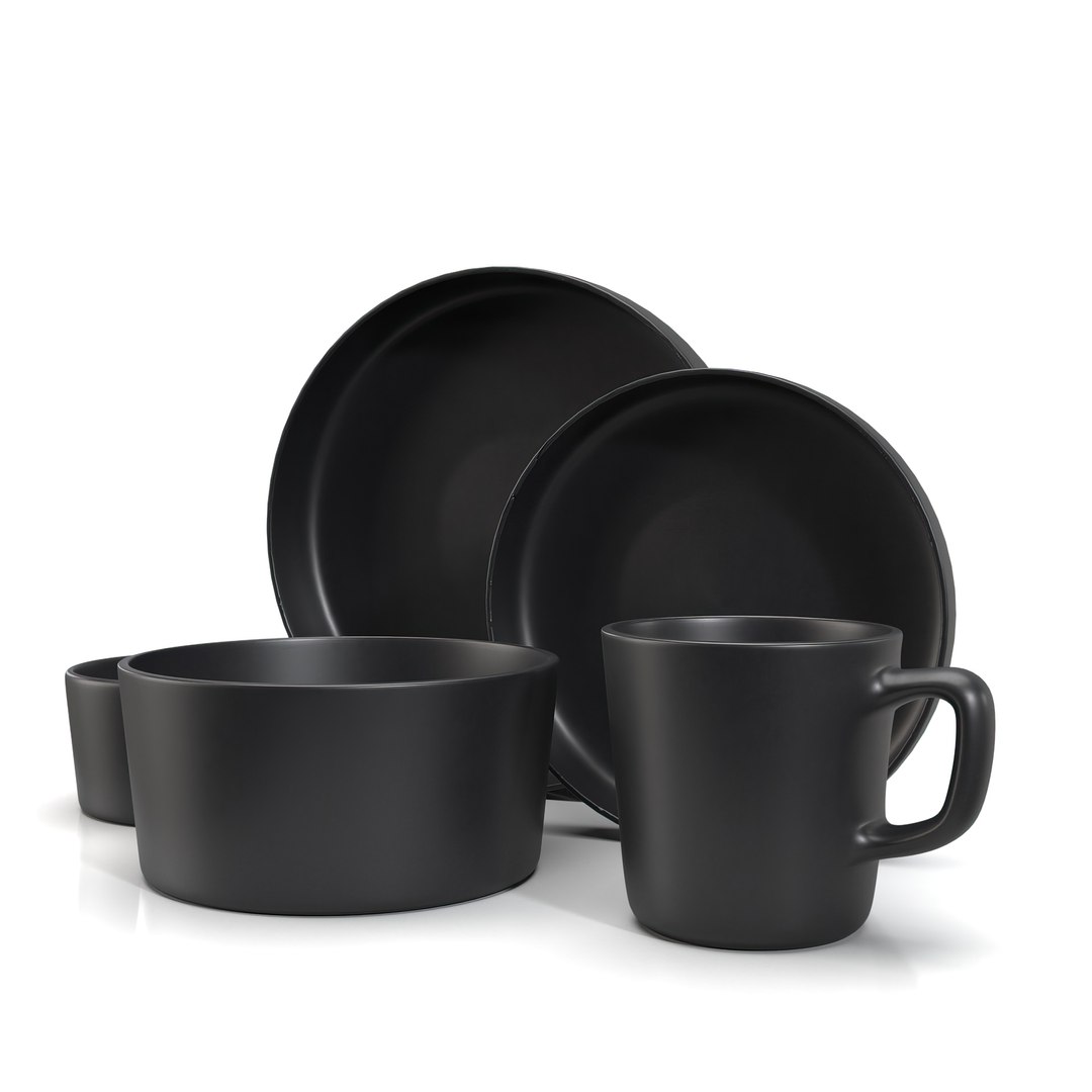 3D Elama Luxmatte Contemporary Dinnerware Set PBR TurboSquid 2213589
