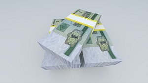 Belarus 2000 1 Ruble Obverse Banknote 3D Model