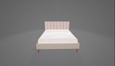 Modern Upholstered Platform Bed with Vertical Channel Tufted Headboard