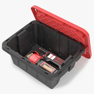 Emergency Gear Box with Radio Flashlight GPS Red