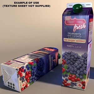 3d milk juice carton
